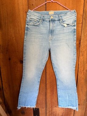 Mother Light Wash Cropped Ankle Jeans - Women's Casual Stretch Denim